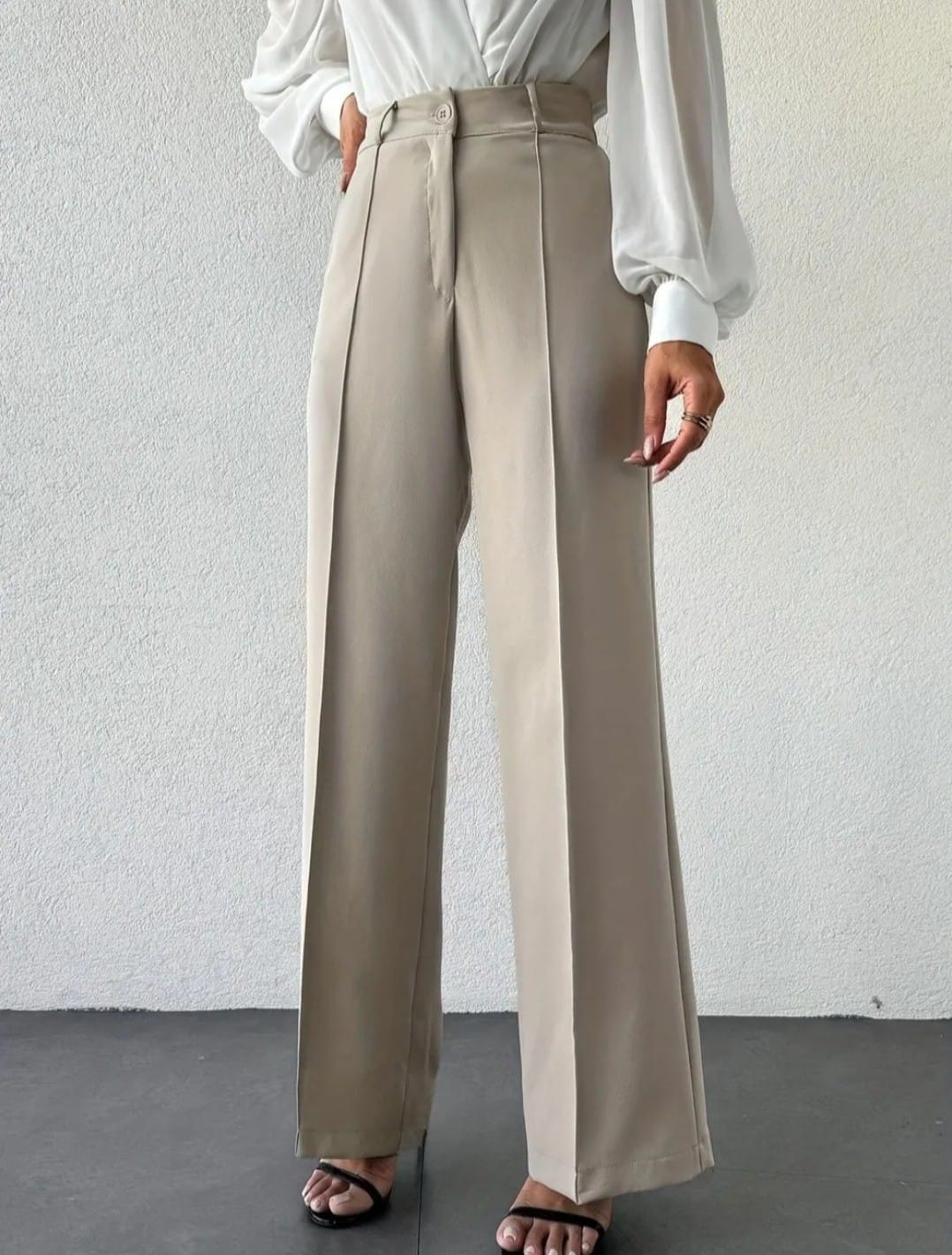 Draped Straight Leg Pants