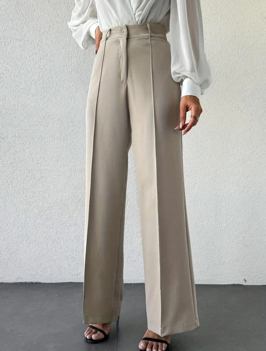 Draped Straight Leg Pants
