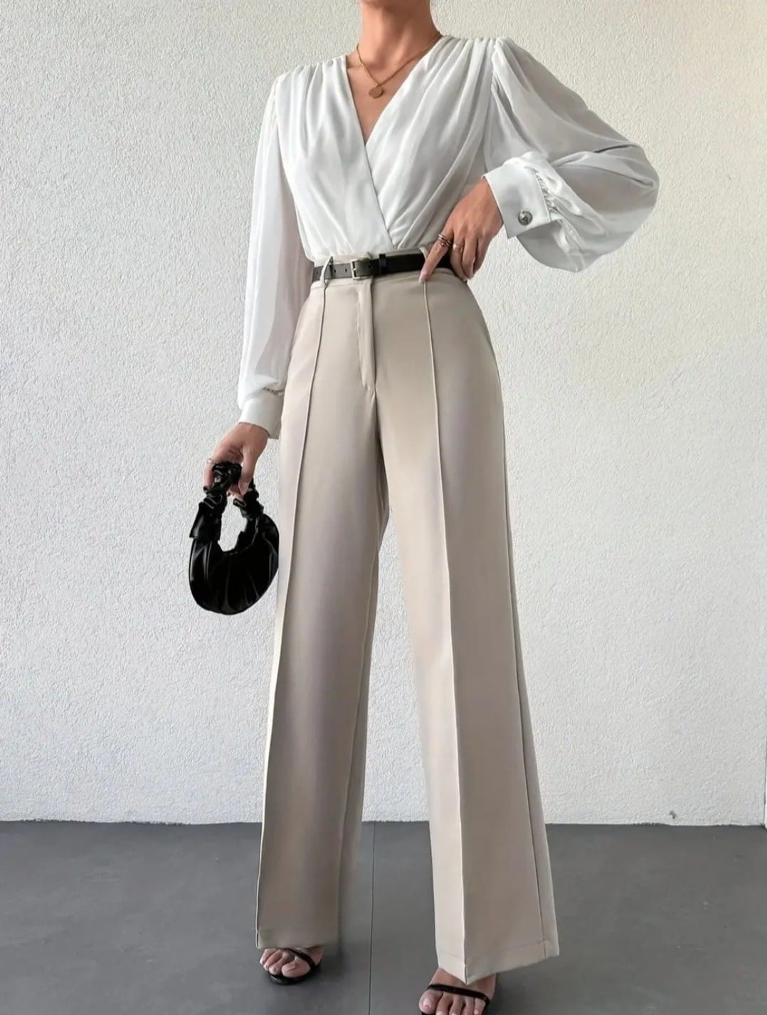 Draped Straight Leg Pants