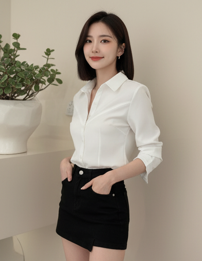 Minimalist Fashion Slim Fit Casual Shirt (T70824)