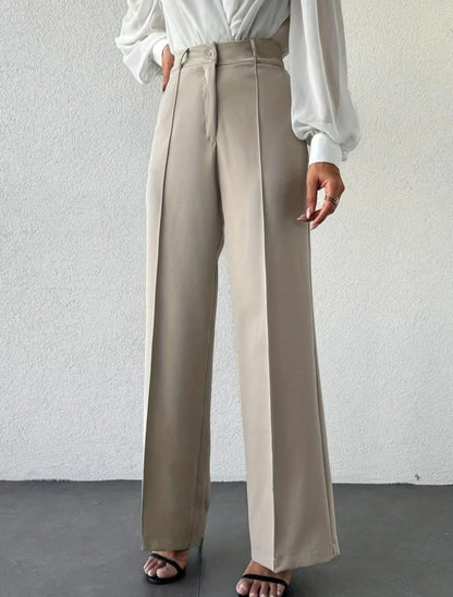 Draped Straight Leg Pants