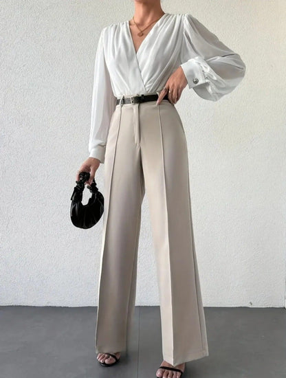 Draped Straight Leg Pants