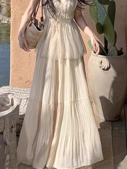 Romantic Solid Pleated Skirt (P10824)