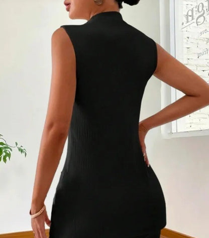 Mock Neck Split Hem Co-ord Set (C80824)